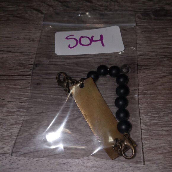 Vintage Rustic Louise Nameplate Bracelet With Skull Beads Art Deco Gothic Tribal - Picture 6 of 6